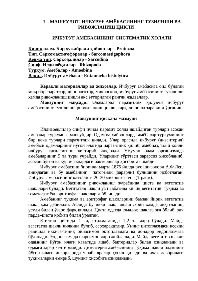 Ичбуруғ амёбаси