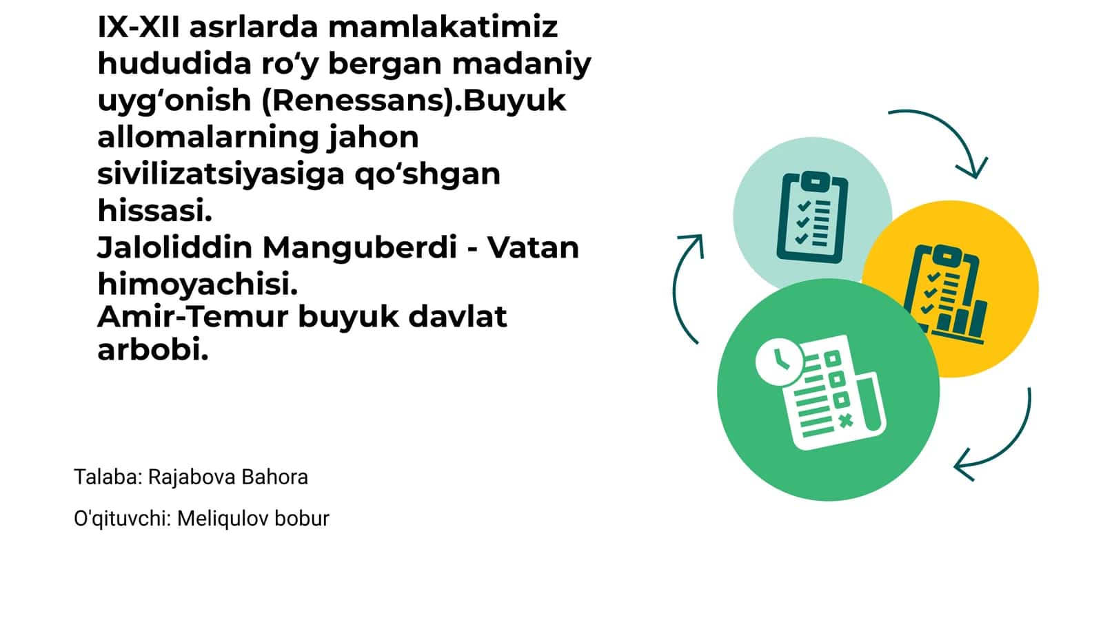 IX-XII asrlar madaniy uyg‘onishi va tarixiy ahamiyati