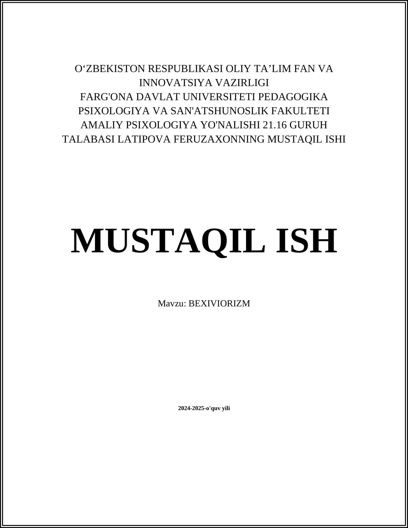 Behaviorizmning kelib chiqishi