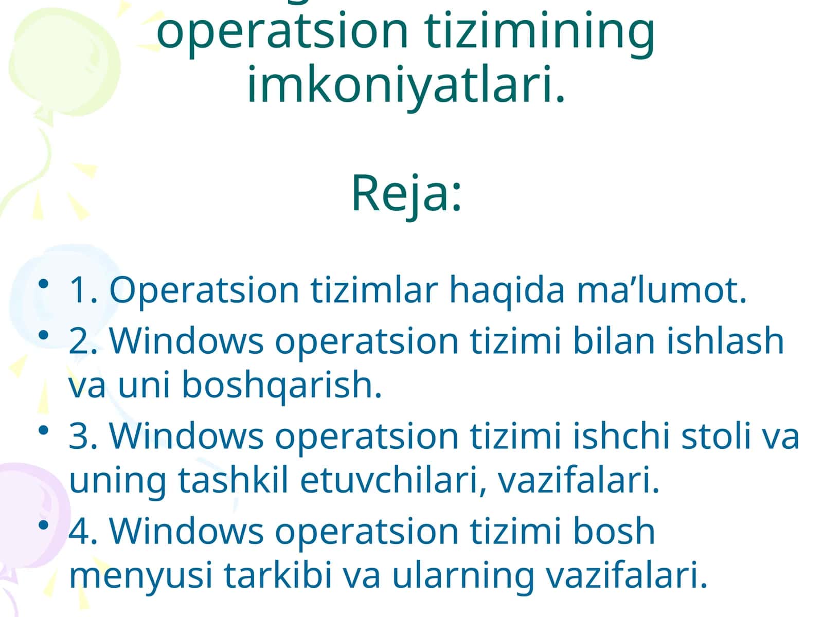 Windows оpеrаtsiоn tizimlаri