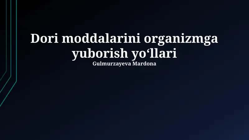 Transdermal yuborish usullari