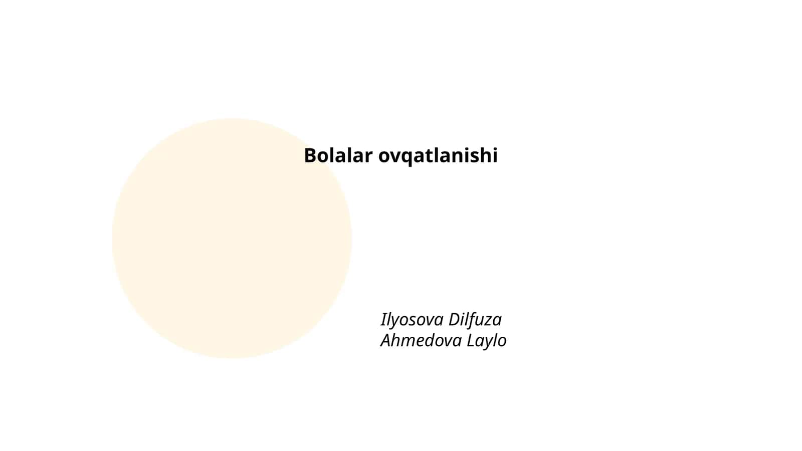 Bolalar ovqatlanishi