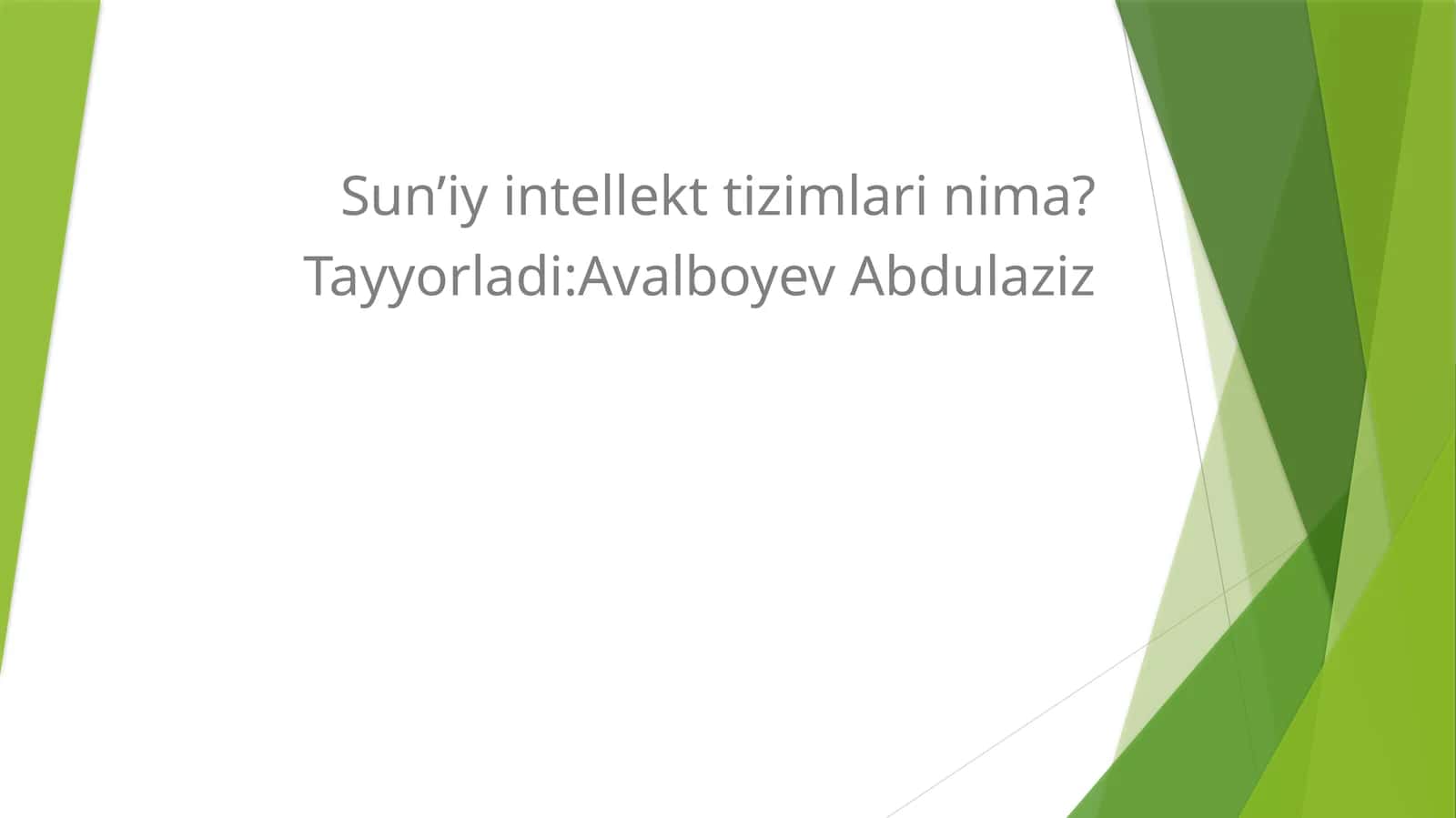 Sun’iy intellekt tizimlari nima?