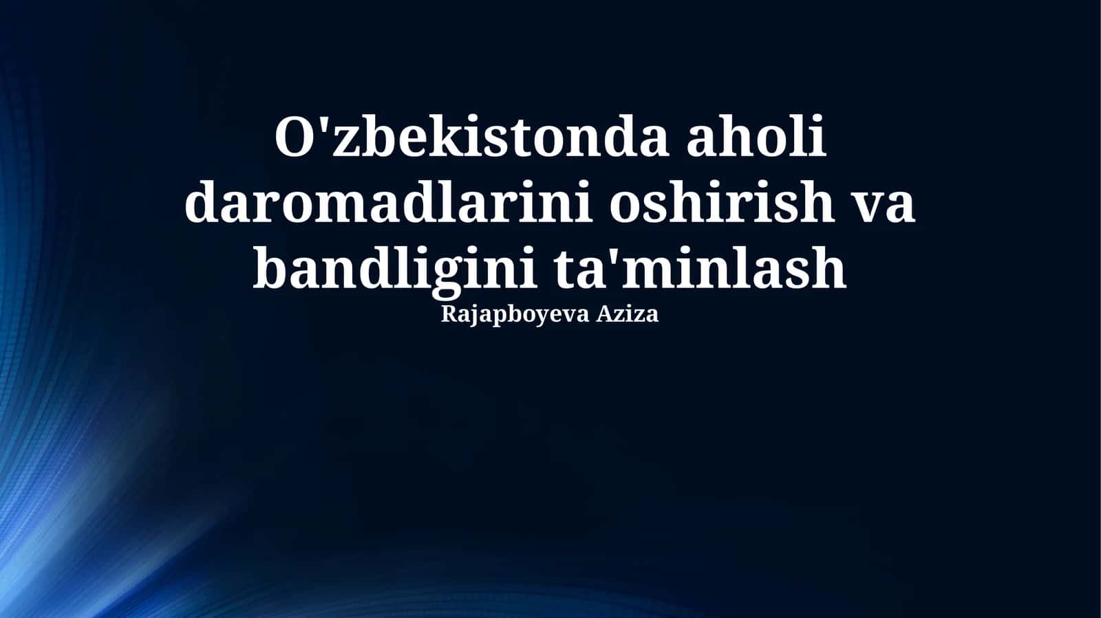 Kishilarni bandligini taʼminlash dasturlari