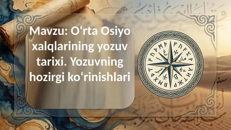 O‘rta Osiyo xalqlarining yozuv tarixi. Yozuvning hozirgi ko‘rinishlari