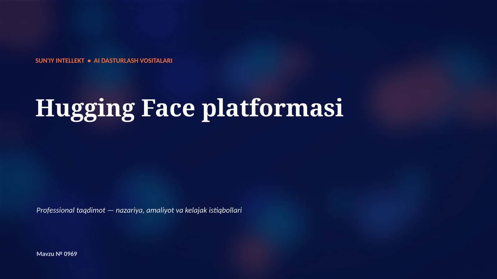SUN'IY INTELLEKT • AI DASTURLASH VOSITALARI