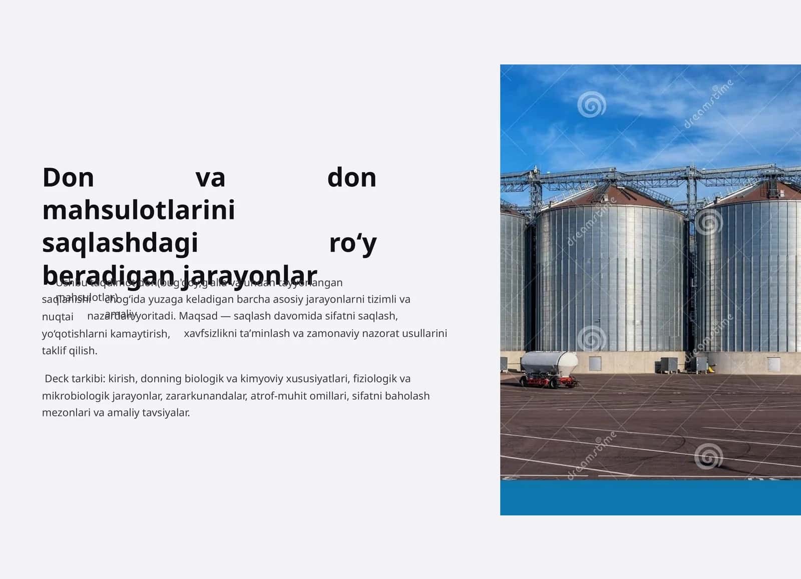 Don va don mahsulotlarini saqlashdagi ro‘y beradigan jarayonlar