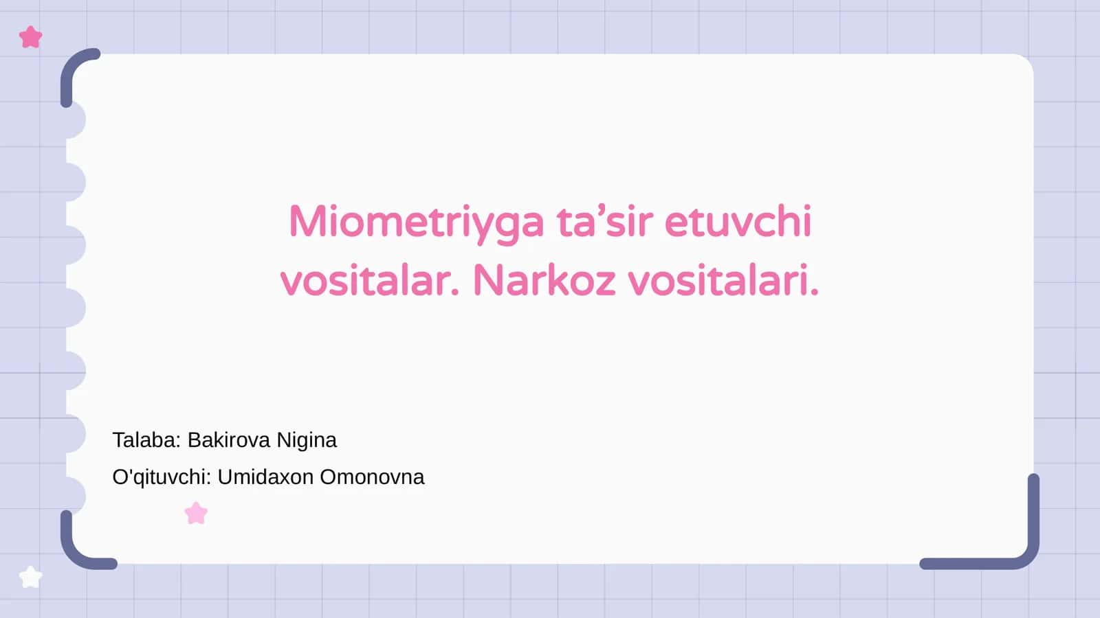 Miometriyga ta’sir etuvchi vositalar