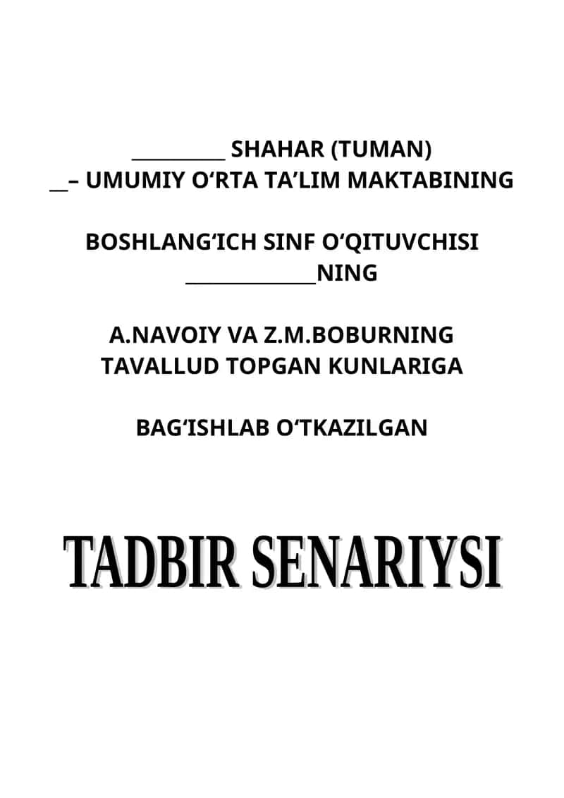 Bobur haqida tadbir