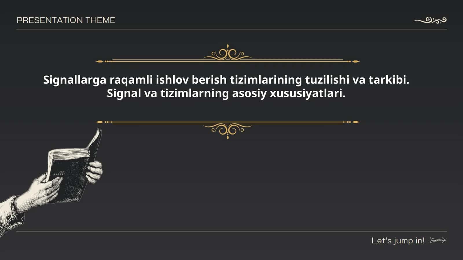 Signallarga raqamli ishlov berish tizimlarining tuzilishi va tarkibi