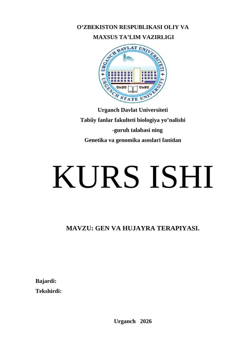 GEN VA HUJAYRA TERAPIYASI