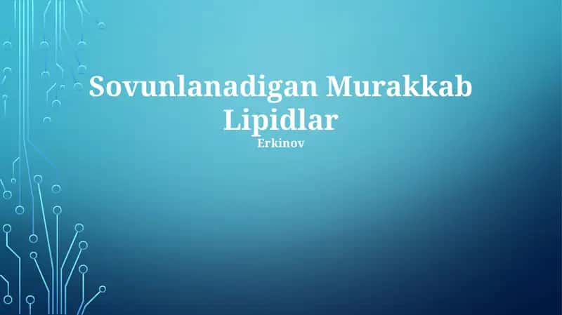 Sovunlanadigan Murakkab Lipidlar