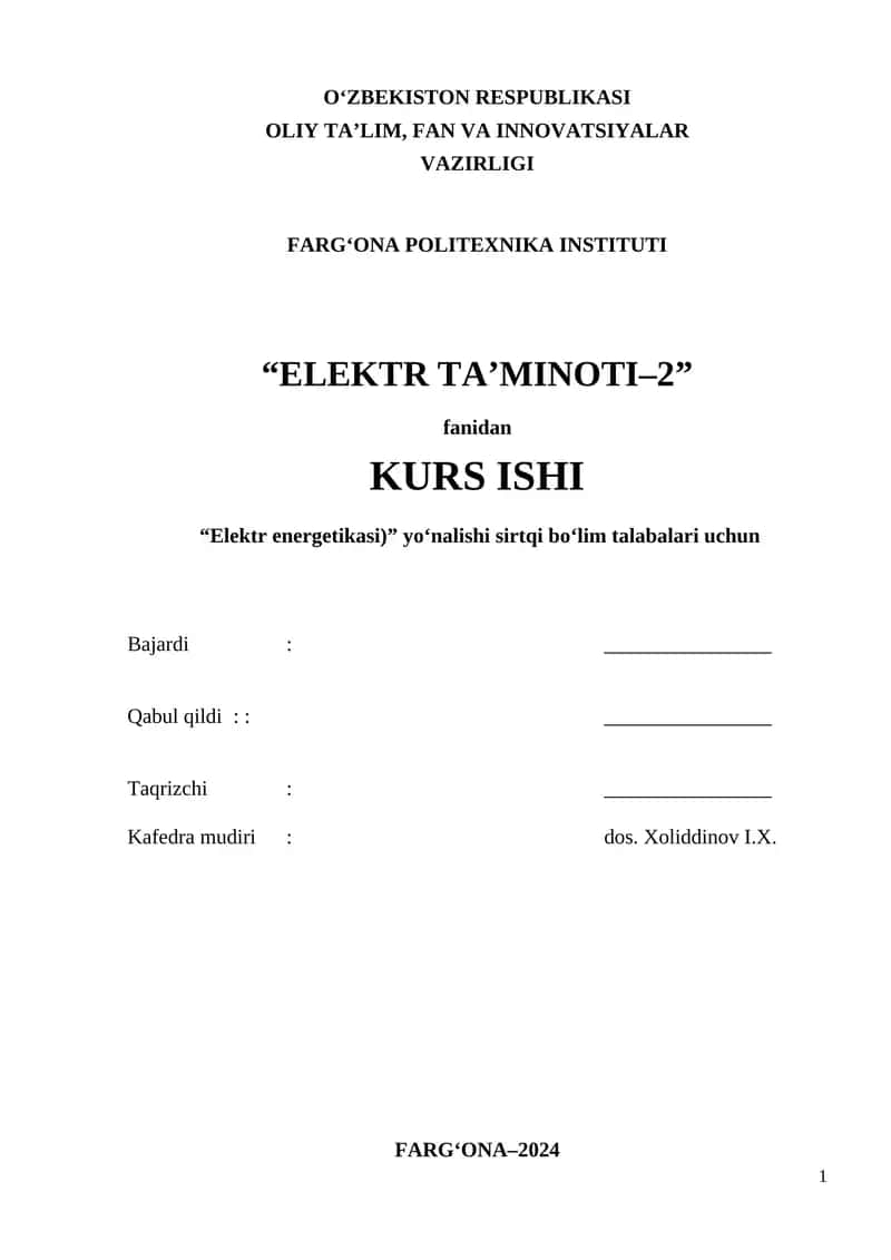 Elektr ta’minoti–2