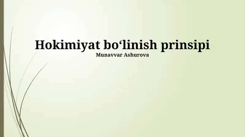 Hokimiyat boʻlinish prinsipi