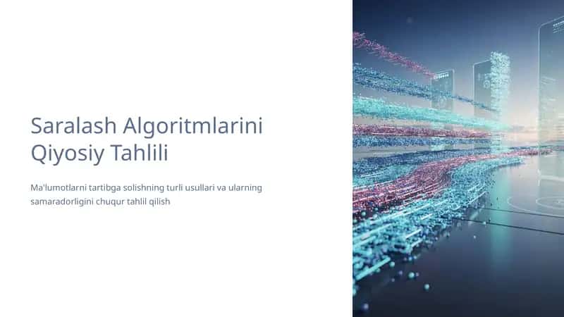 Saralash Algoritmlarini Qiyosiy Tahlili
