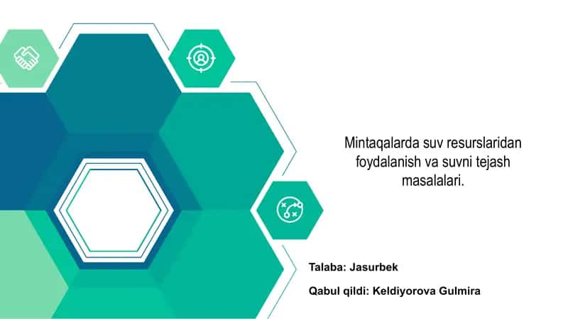 Mintaqalarda suv resurslaridan foydalanish va suvni tejash masalalari