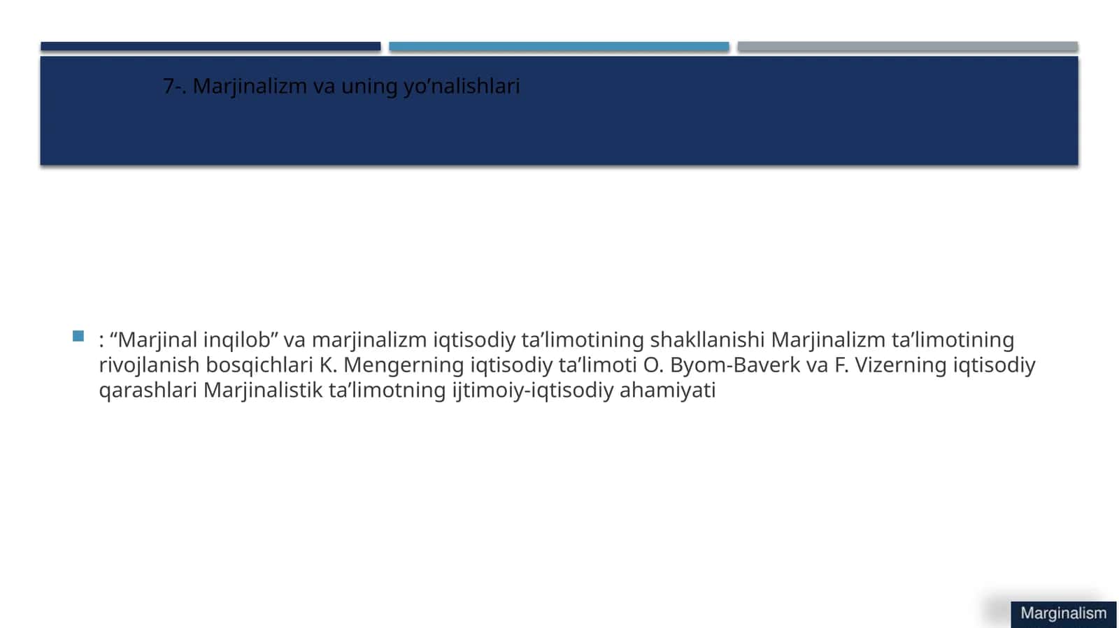 Marjinalizm va uning yoʼnalishlari