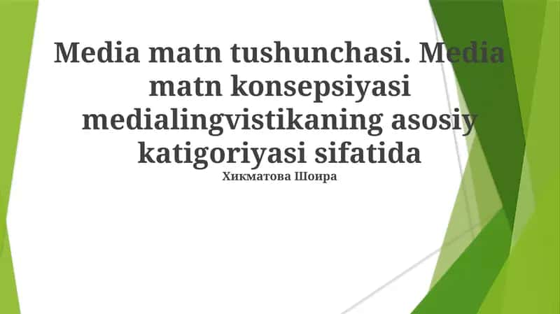 Media matn tushunchasi