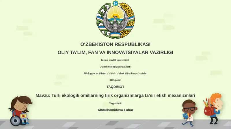 Turli ekologik omillarning tirik organizmlarga taʼsir etish mexanizmlari