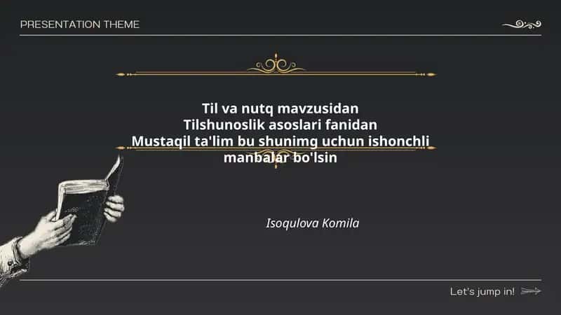 Til va nutq mavzusidan