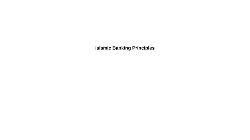 Islamic Banking Principles