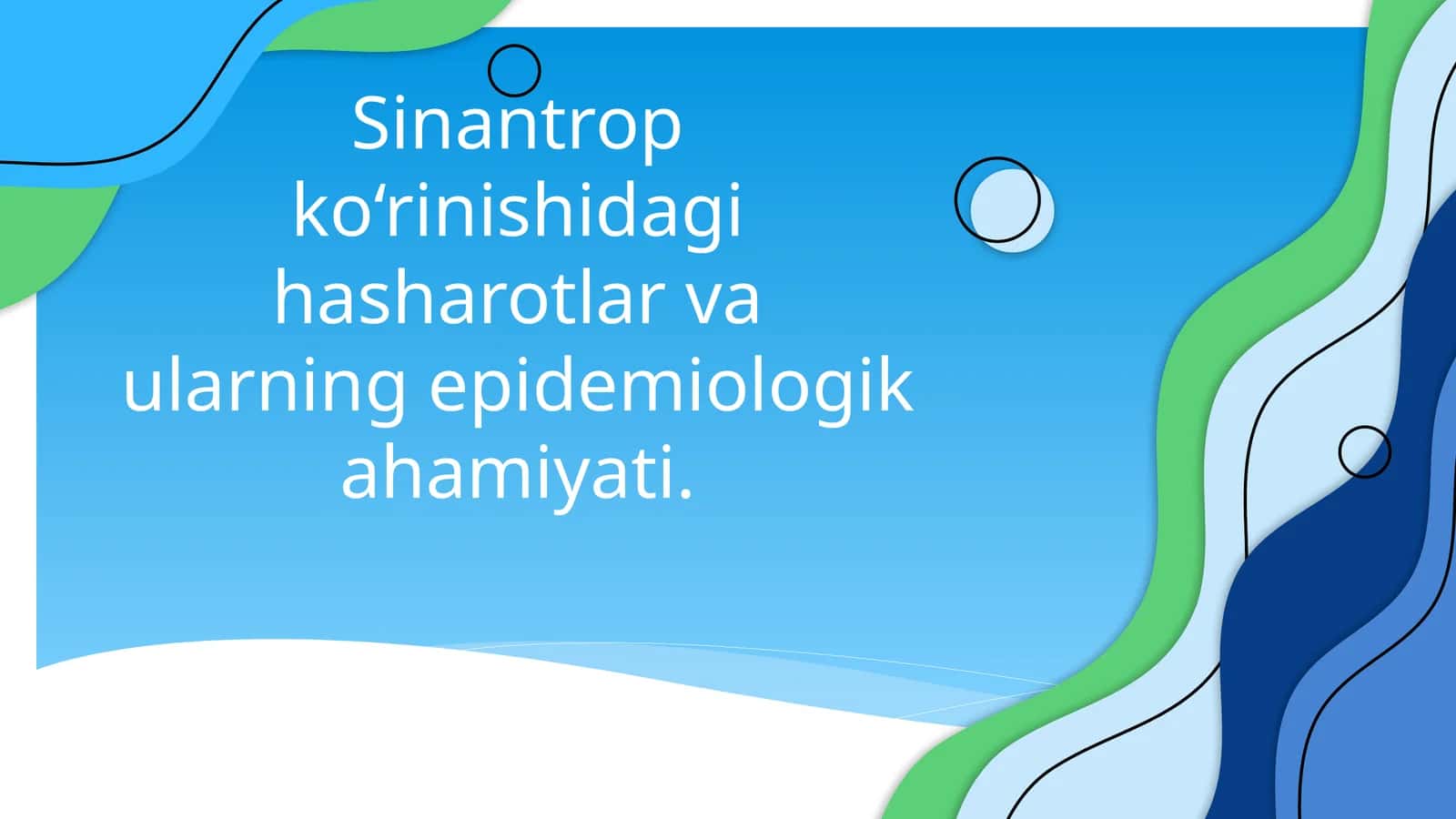 Sinantrop ko‘rinishidag hasharotlar va ularning epidemiologik ahamiyati