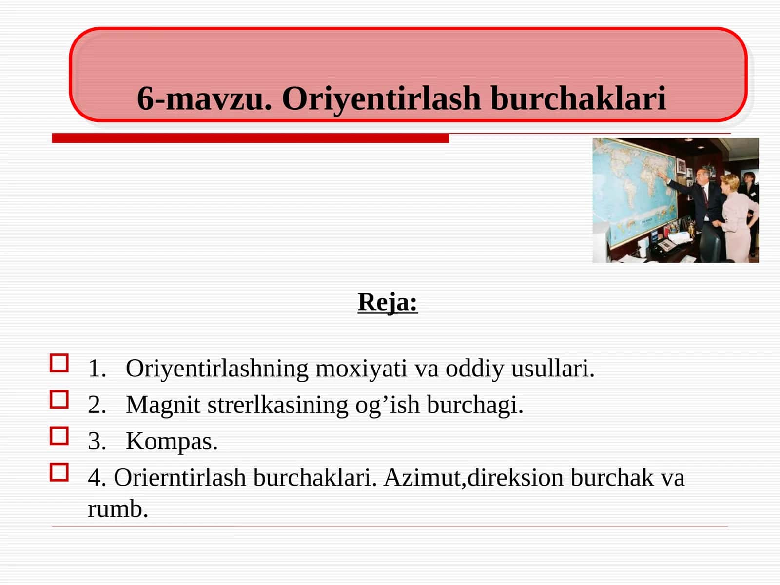 Oriyentirlash burchaklari