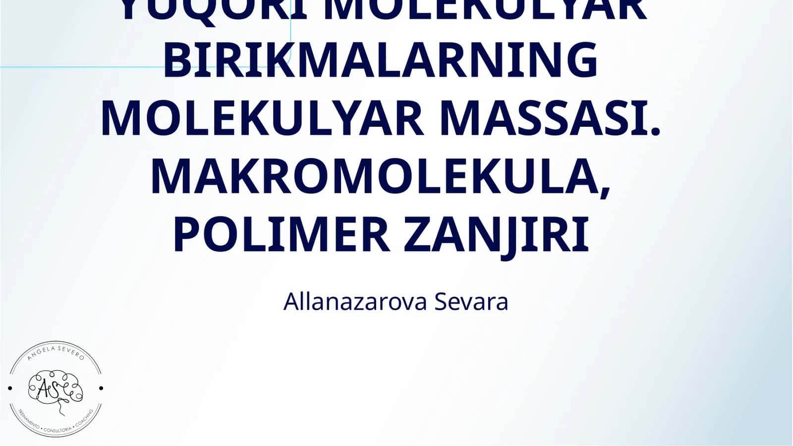 YUQORI MOLEKULYAR BIRIKMALARNING MOLEKULYAR MASSASI. MAKROMOLEKULA, POLIMER ZANJIRI