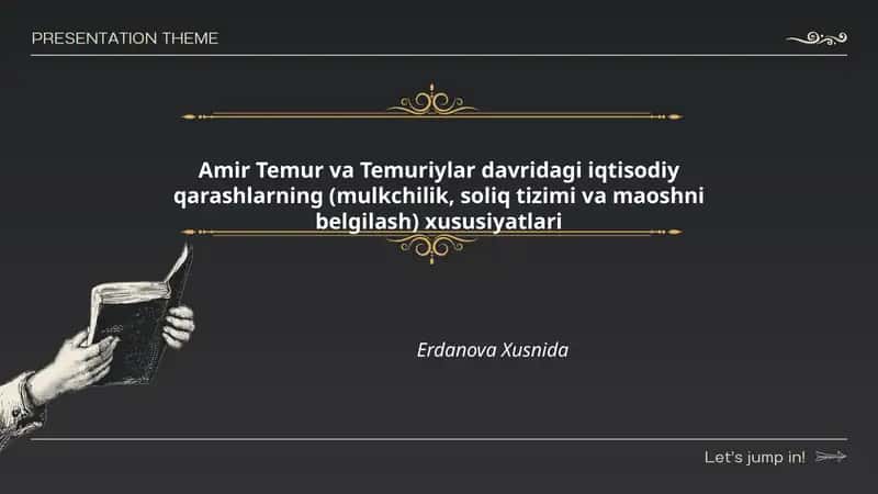 Amir Temur va Temuriylar Davridagi Iqtisodiy Qarashlar