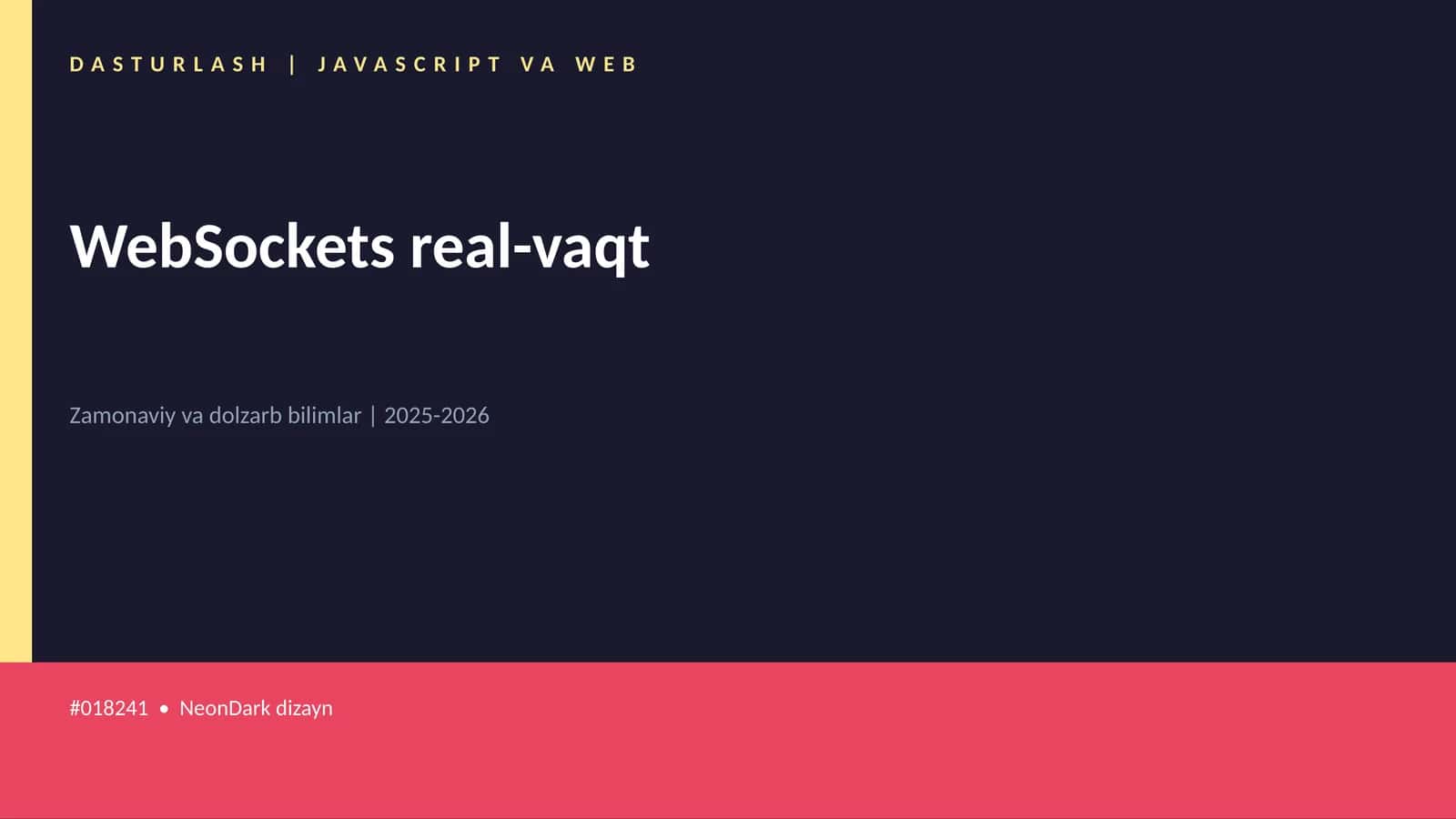 DASTURLASH | JAVASCRIPT VA WEB