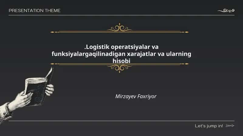 Logistik operatsiyalar va funksiyalarga qilinadigan xarajatlar va ularning hisobi