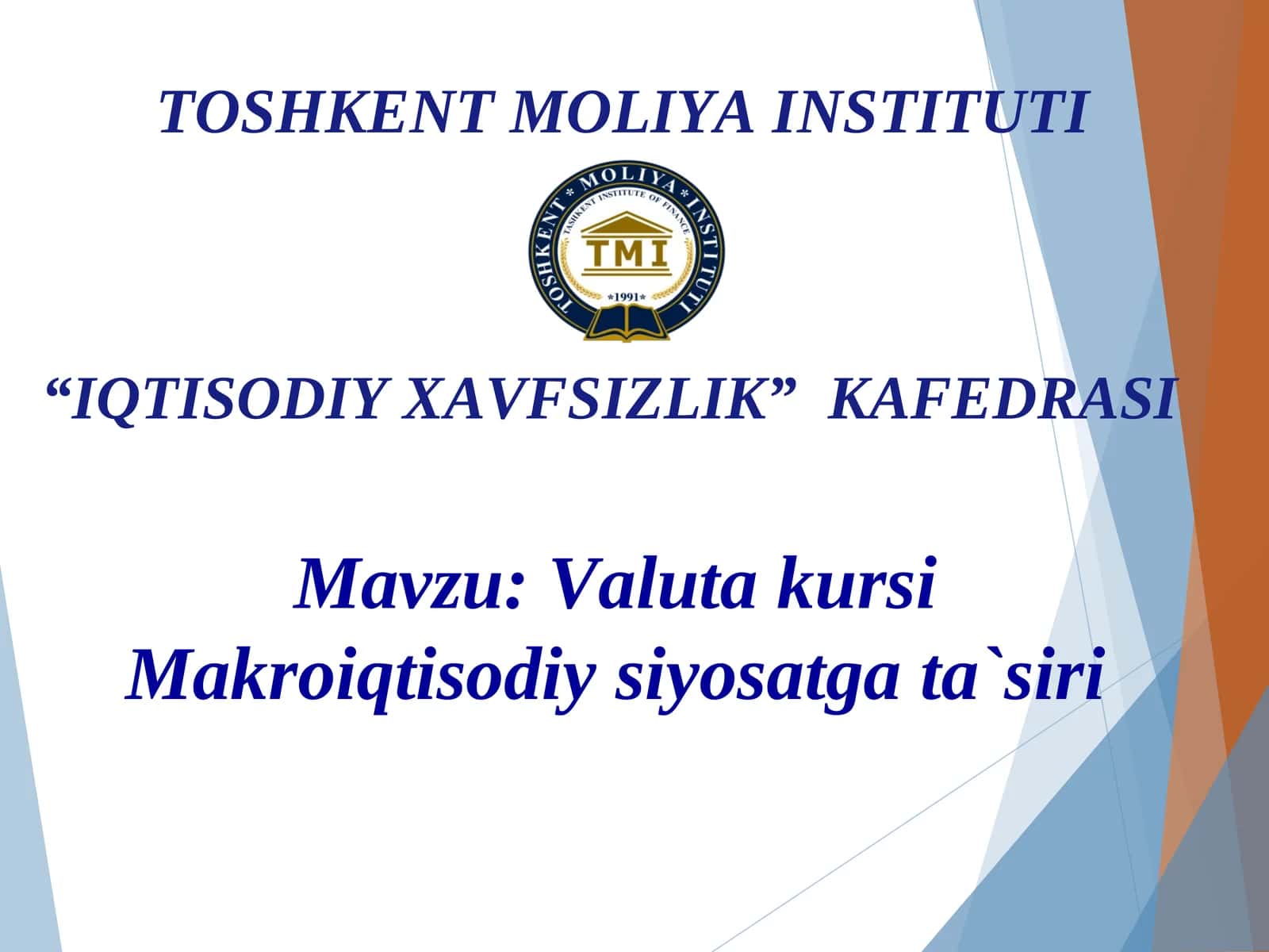 Valuta kursi Makroiqtisodiy siyosatga ta'siri