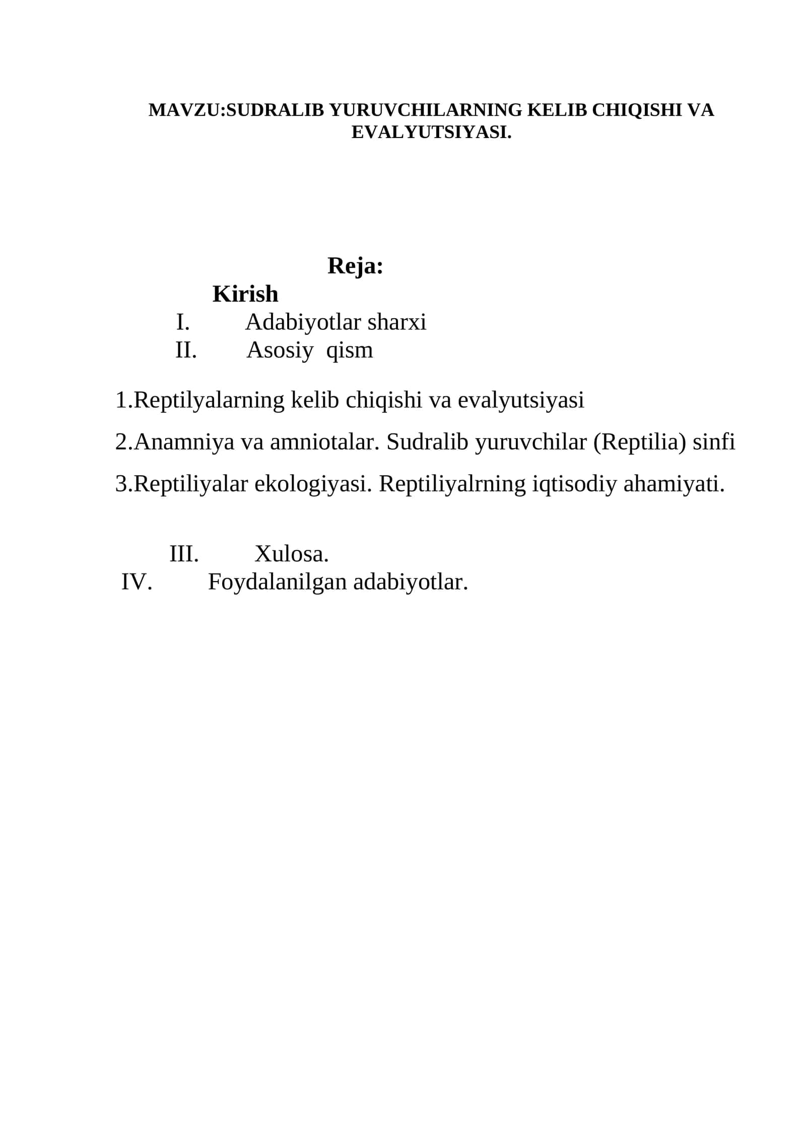 SUDRALIB YURUVCHILARNING KELIB CHIQISHI VA EVALYUTSIYASI