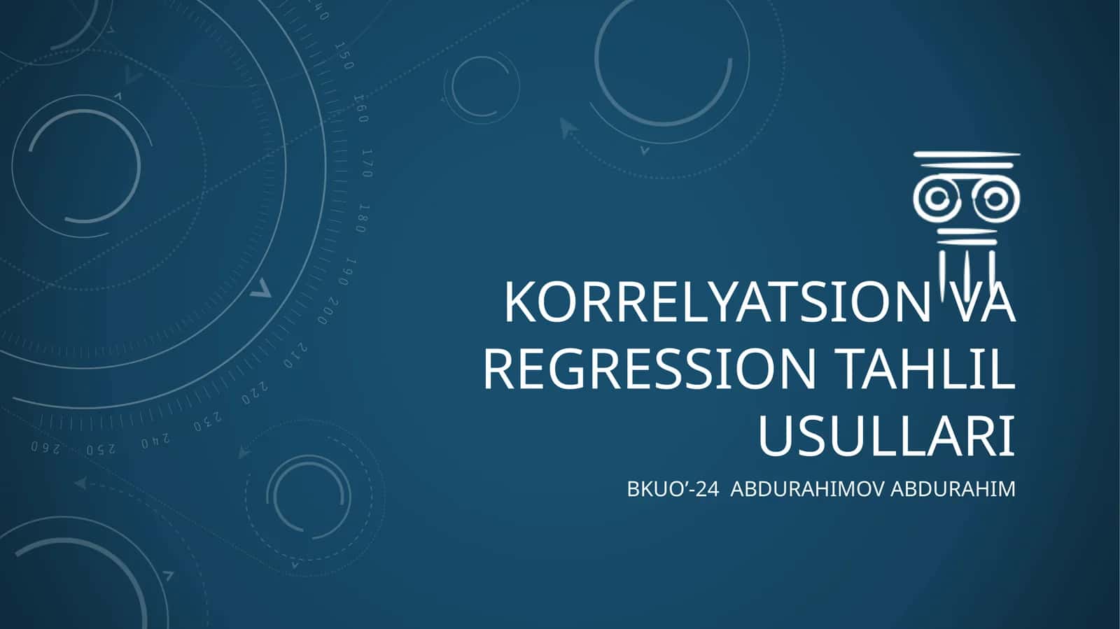 Korrelyatsion va regression tahlil usullari