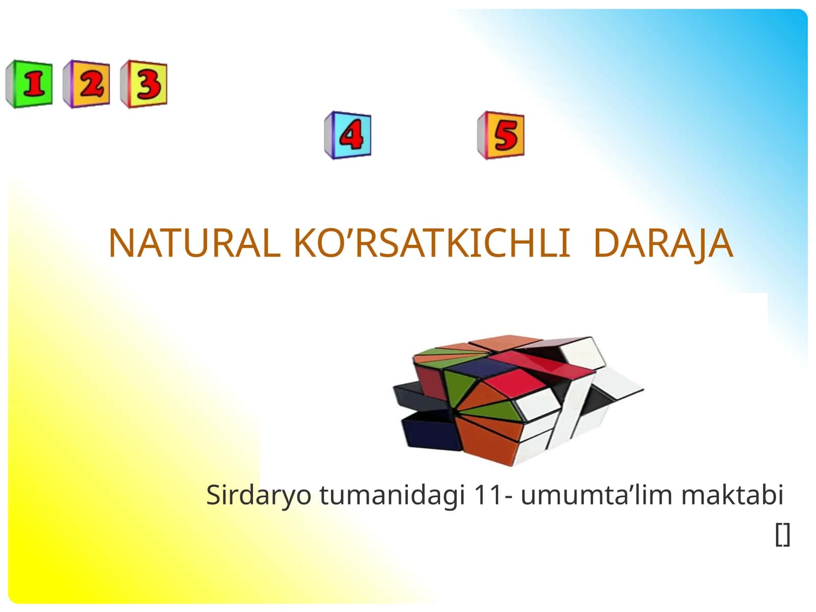 Natural ko’rsatkichli daraja