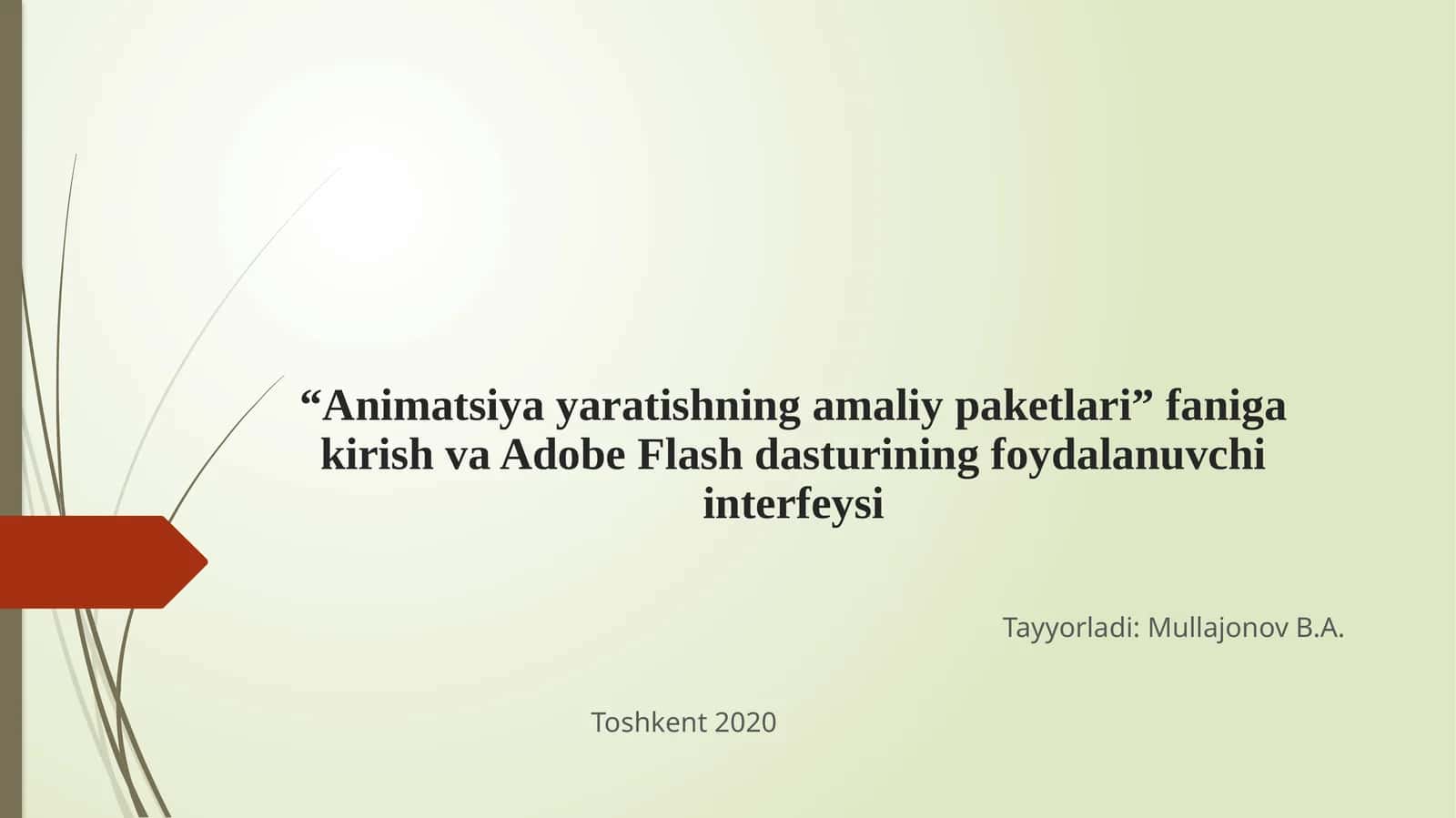 Animatsiya yaratishning amaliy paketlari