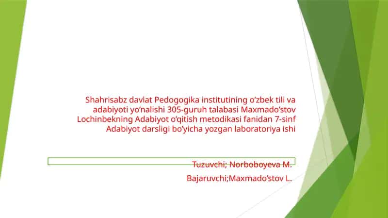Adabiyot darsligi laboratoriyasi
