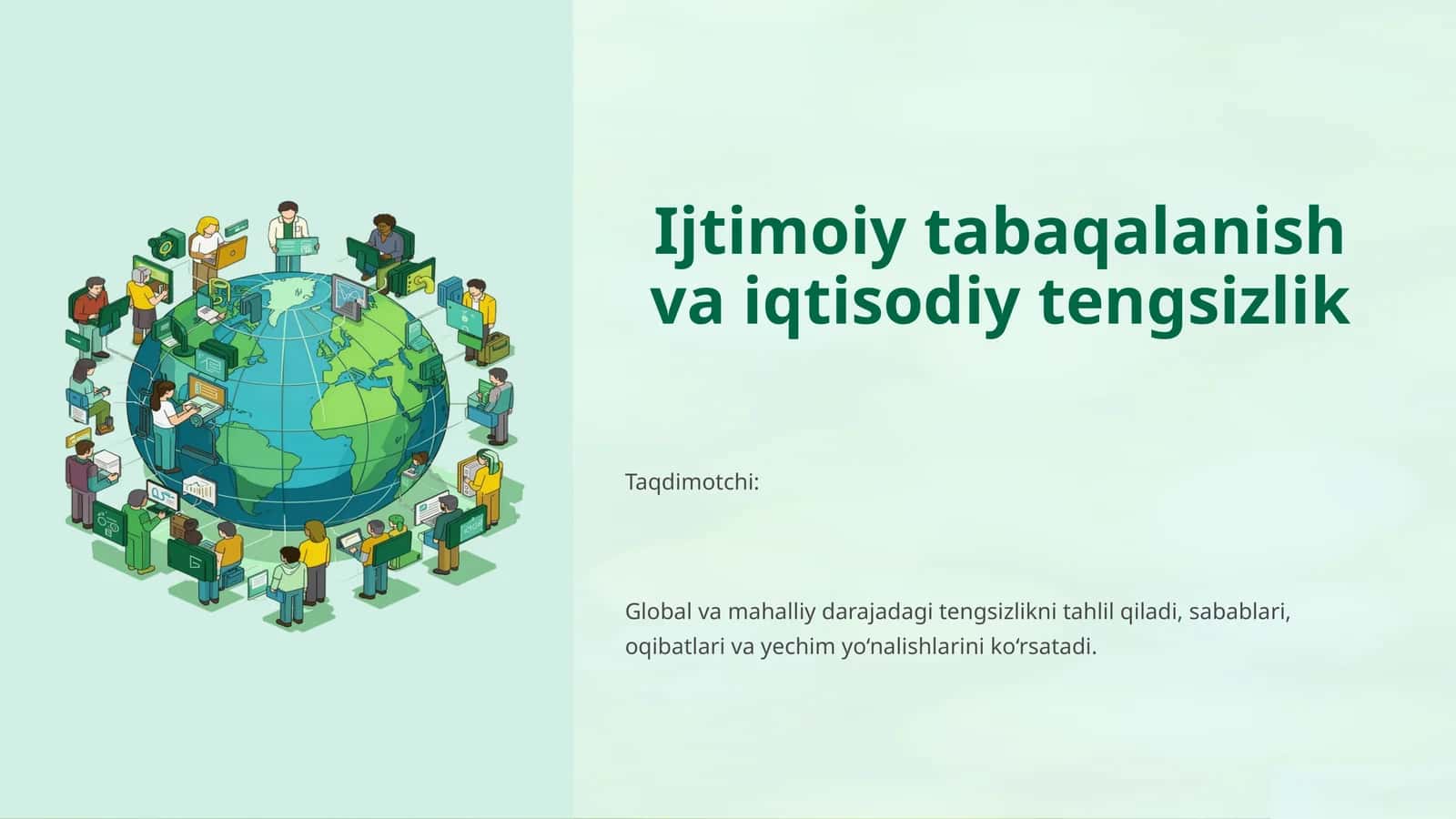 Ijtimoiy tabaqalanish va iqtisodiy tengsizlik