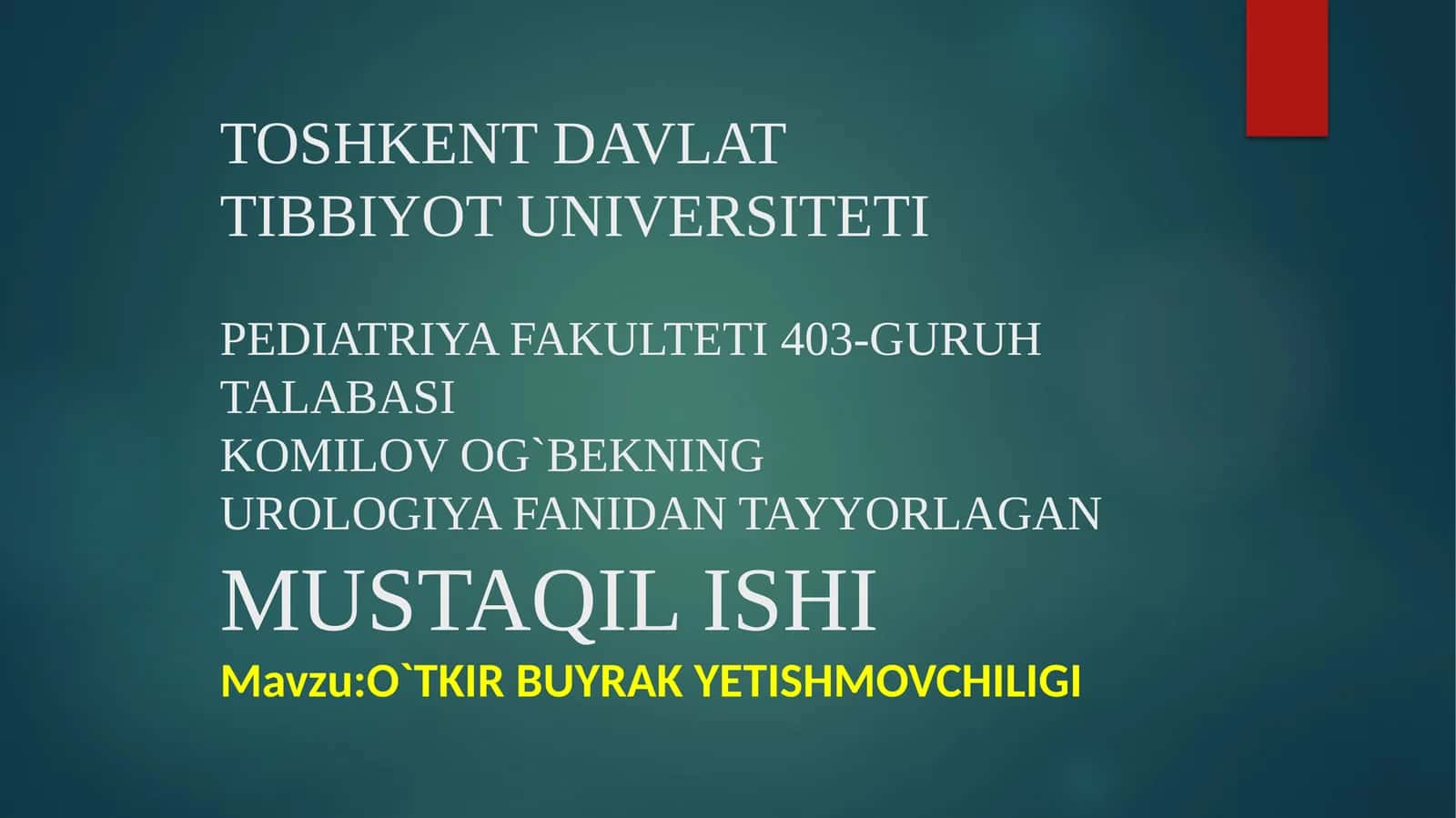 Oʻtkir buyrak yetishmovchiligi