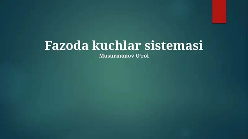 Fazoda kuchlar sistemasi