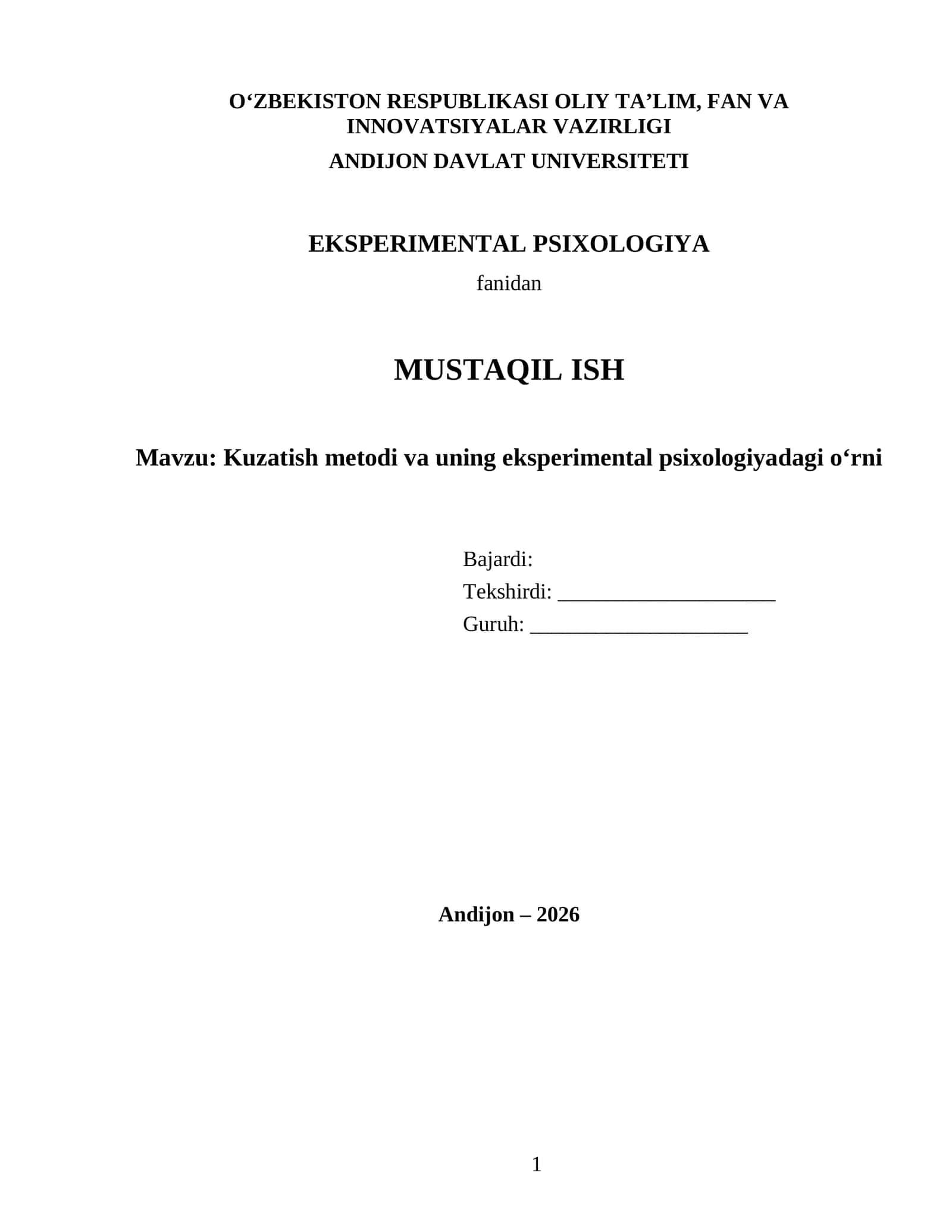 Eksperimental psixologiya kuzatish