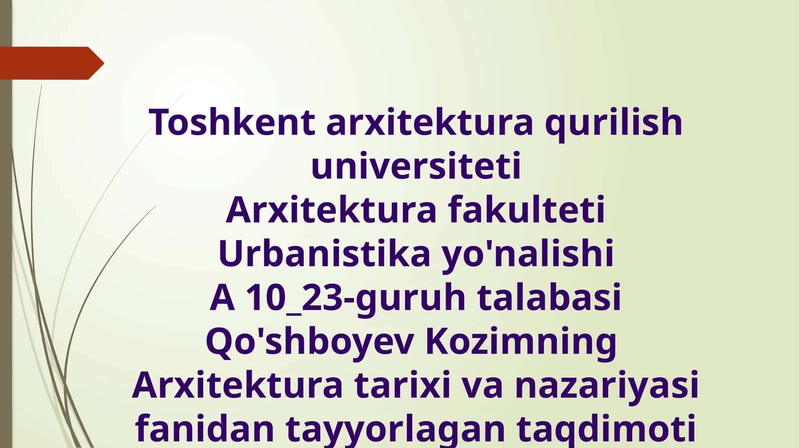 O‘RTA VA YAQIN SHARQ O‘RTA ASRLAR ARXITEKTURASI