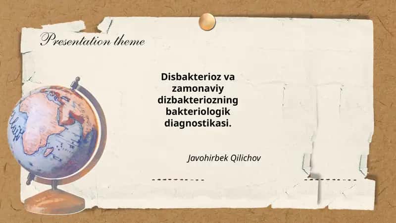 Disbakterioz va Zamonaviy Dizbakteriozning Bakteriologik Diagnostikasi