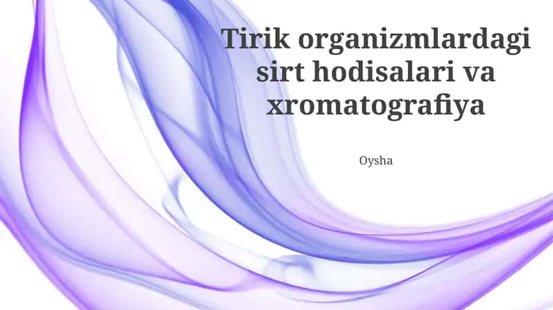 Biologiyadagi xromatografiya usullari