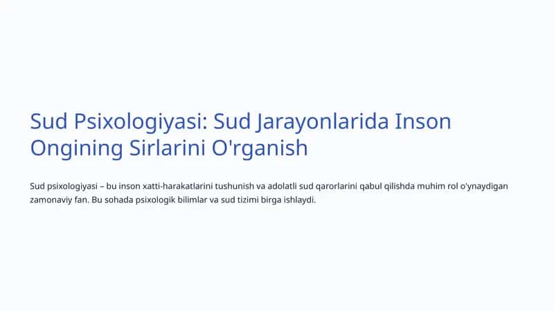 Sud Psixologiyasi