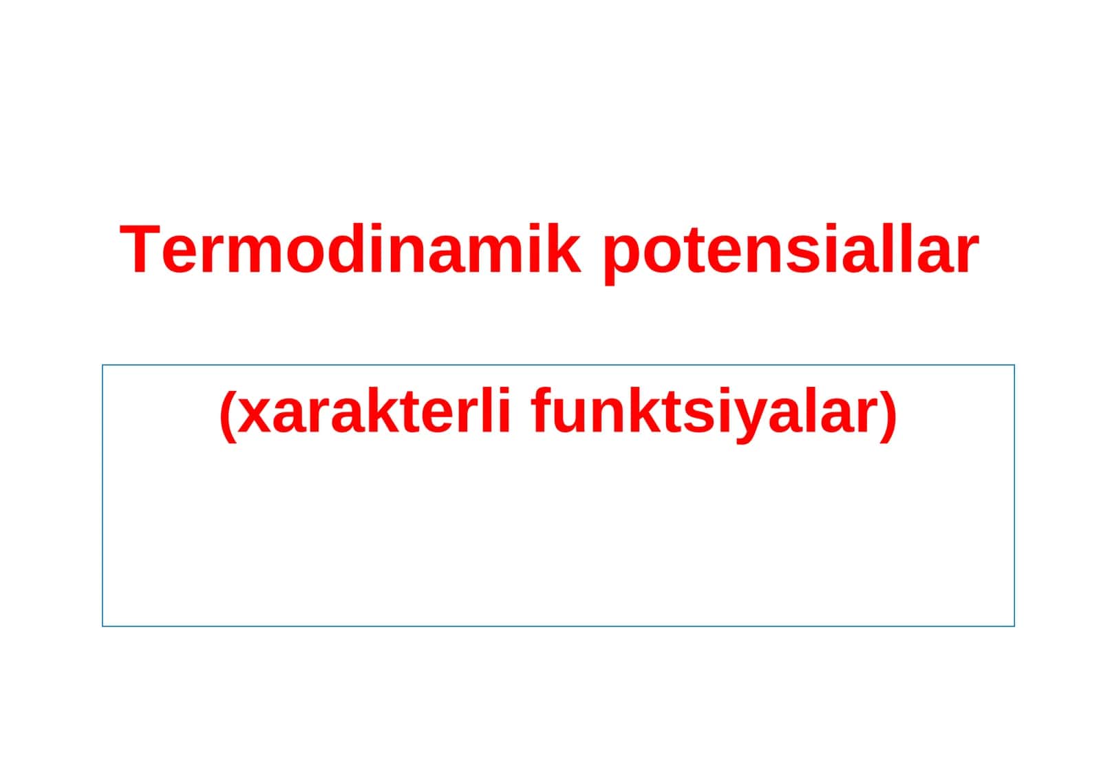 Termodinamik potensiallar