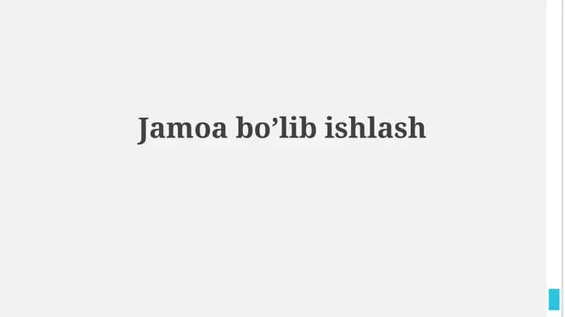 Jamoaviy ish