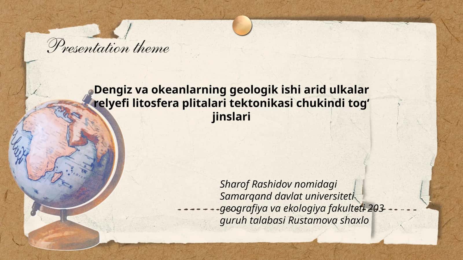 Dengiz va okeanlarning geologik ishi