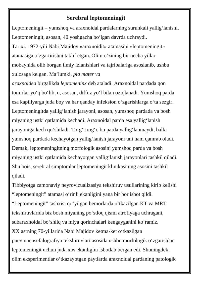 Serebral leptomeningit
