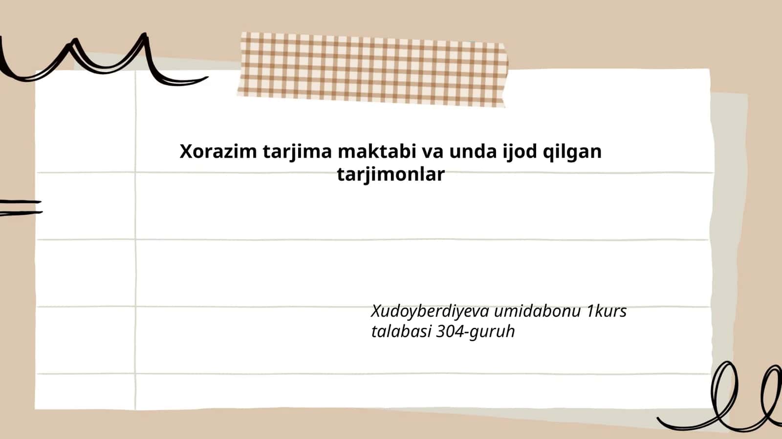 Xorazim tarjima maktabi va unda ijod qilgan tarjimonlar